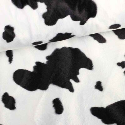 Velboa-Stoff Kuhprint schwarz-weiß