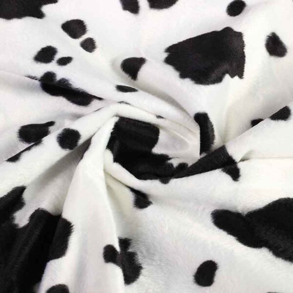 Velboa-Stoff Kuhprint schwarz-weiß