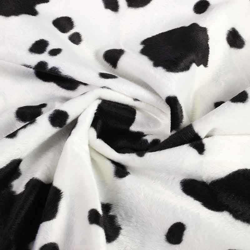 Velboa-Stoff Kuhprint schwarz-weiß