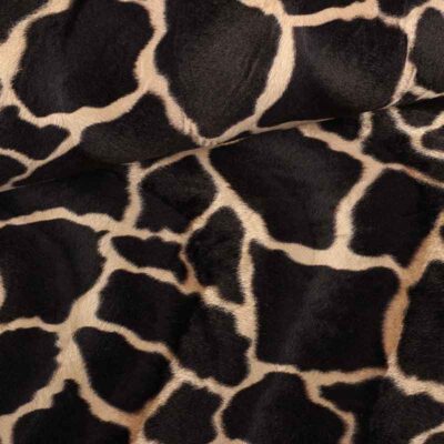 Velboa-Stoff Giraffe dunkelbraun Camel