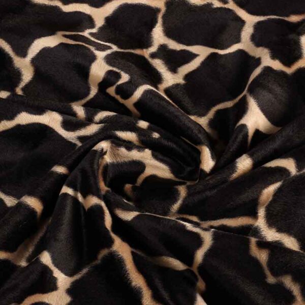 Velboa-Stoff Giraffe dunkelbraun Camel