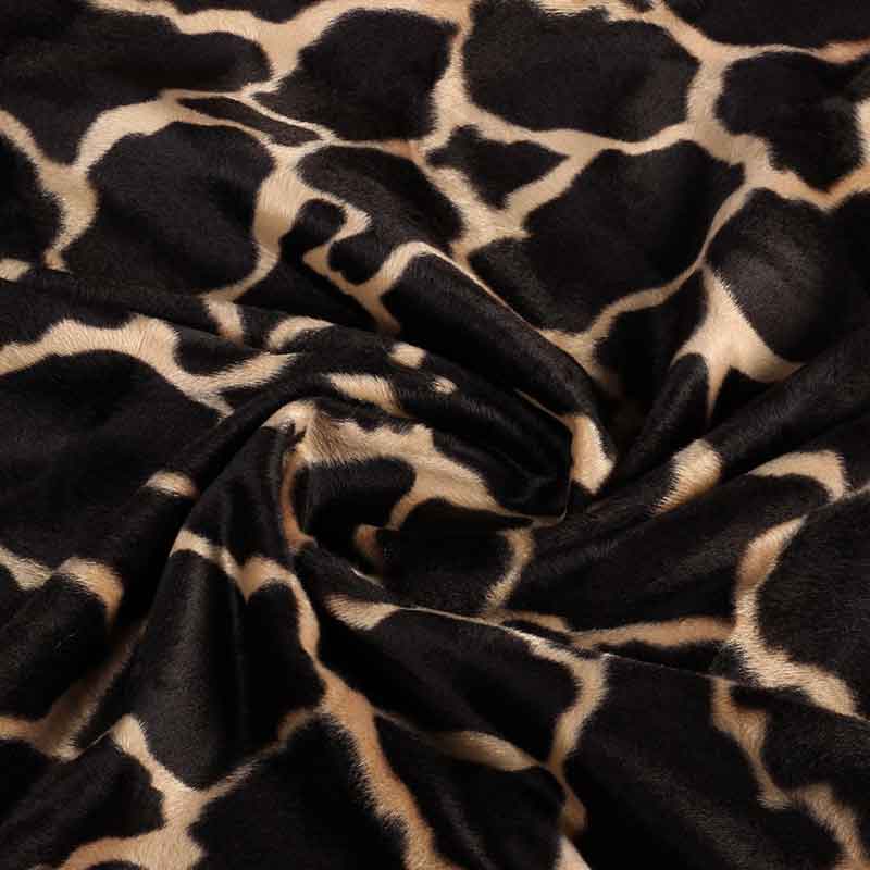 Velboa-Stoff Giraffe dunkelbraun Camel