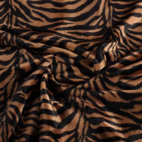 Velboa-Stoff Zebradruck braun klein