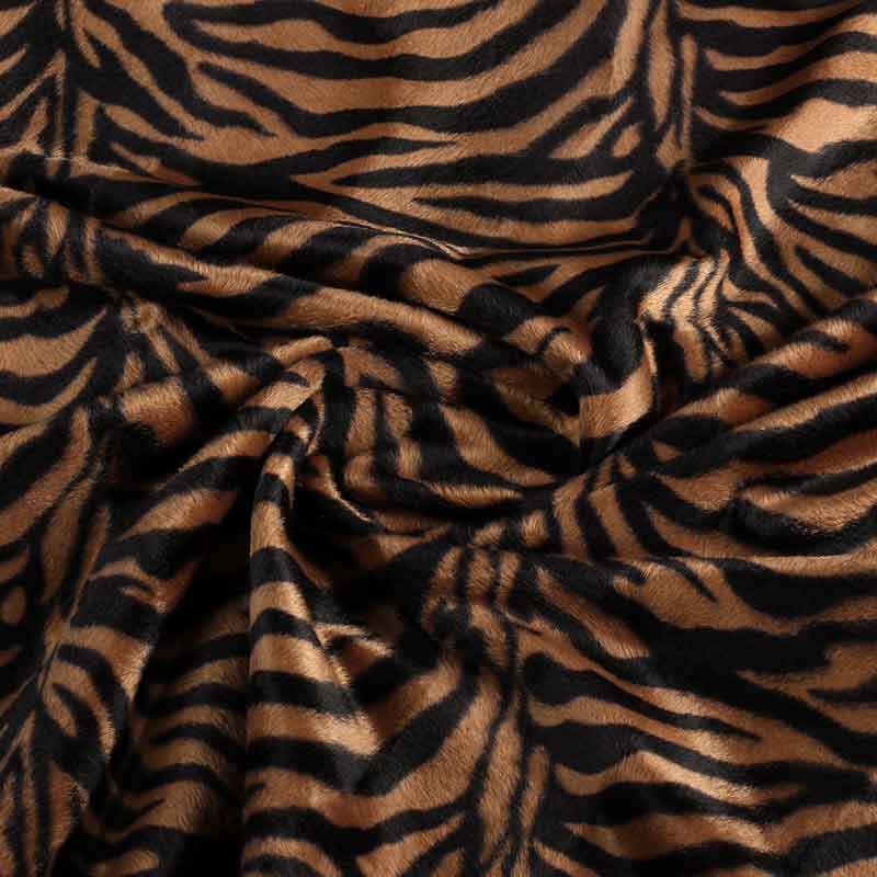 Velboa-Stoff Zebradruck braun klein