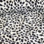 Velboa stof cheetahprint zwart wit