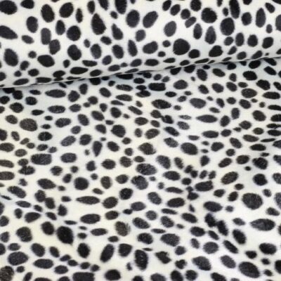 Velboa-Stoff Cheetahprint schwarz weiß