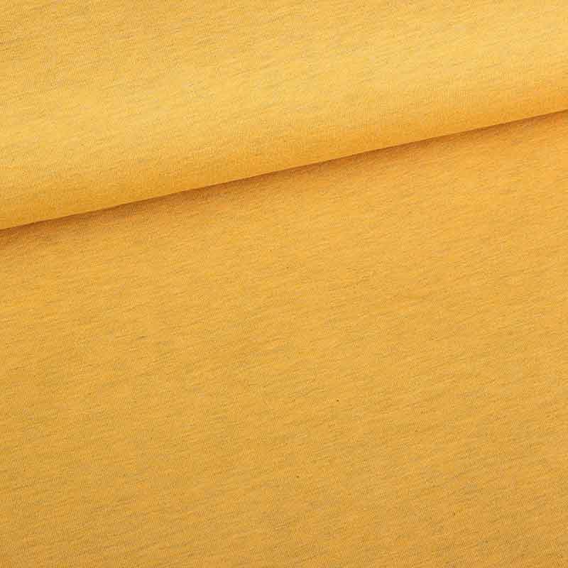 French-Terry-Stoff okergelb melange