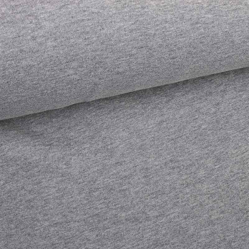 Jogging Sweatstoff gebürstet hellgrau melange