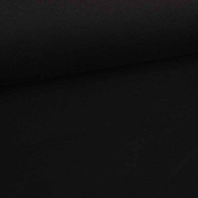 Jogging Sweat Stoff gebürstet schwarz