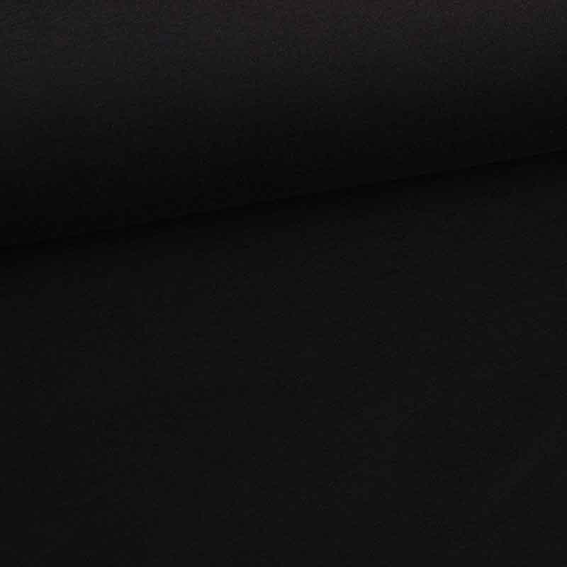 Jogging Sweat Stoff gebürstet schwarz
