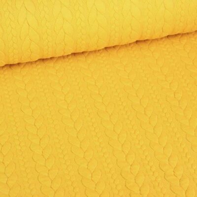 Kabelstoff Jacquard Tricot ocker