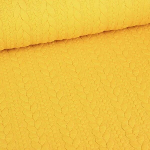 Kabelstoff Jacquard Tricot ocker