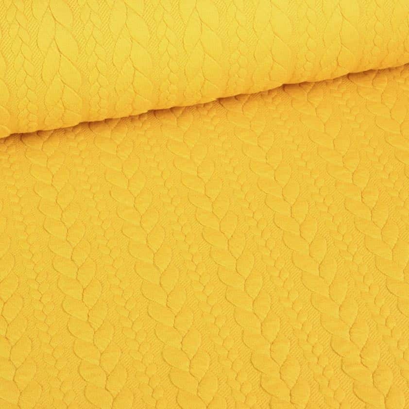 Kabelstoff Jacquard Tricot ocker