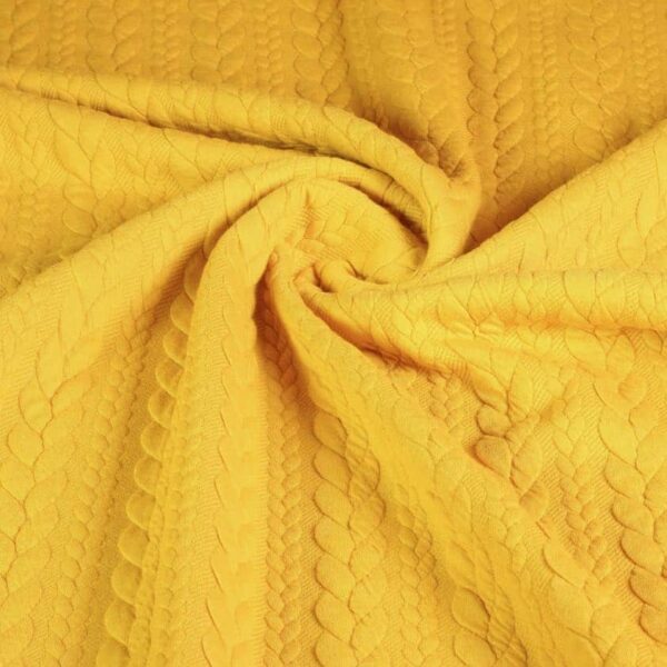 Kabelstoff Jacquard Tricot ocker