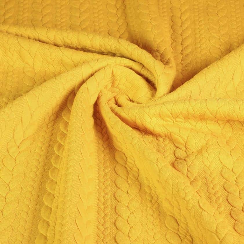 Kabelstoff Jacquard Tricot ocker