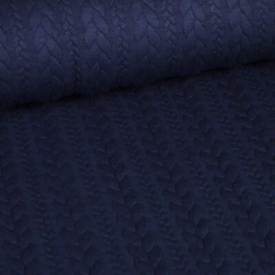 Kabel-Stoff Jacquard Tricot Navy