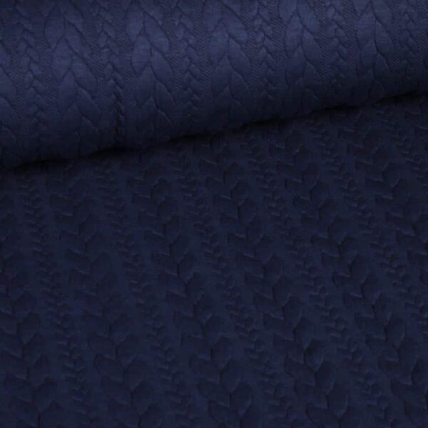 Kabel-Stoff Jacquard Tricot Navy