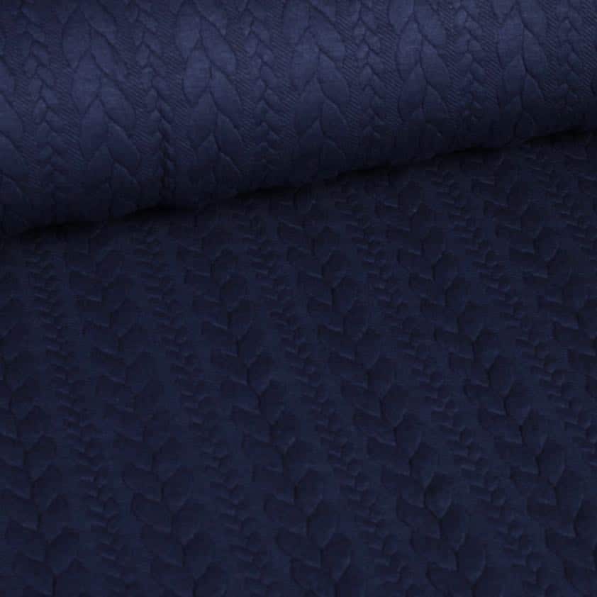 Kabel-Stoff Jacquard Tricot Navy