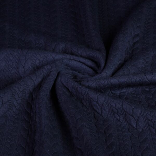 Kabel-Stoff Jacquard Tricot Navy