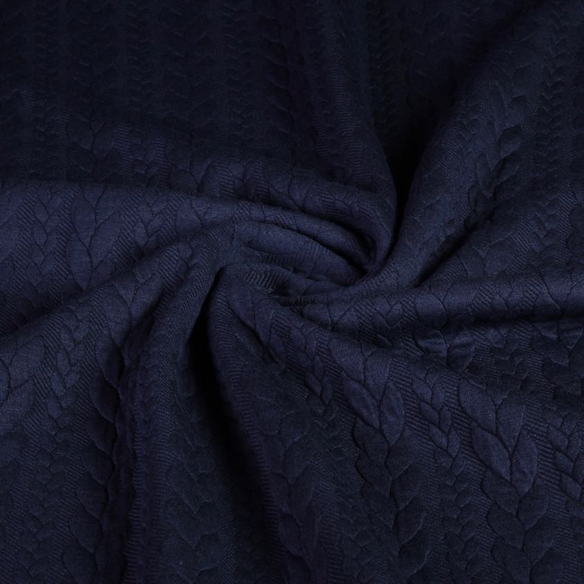 Kabel-Stoff Jacquard Tricot Navy