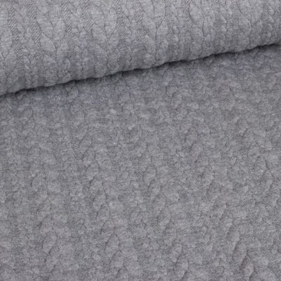 Kabel Jacquard Tricot grau melange