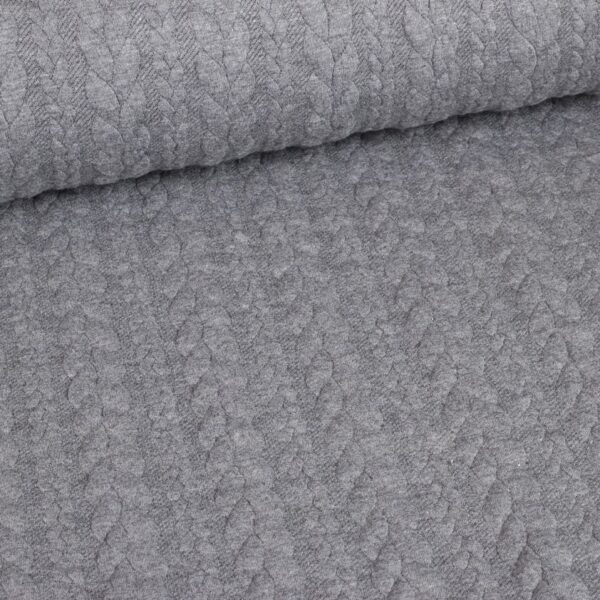 Kabel Jacquard Tricot grau melange