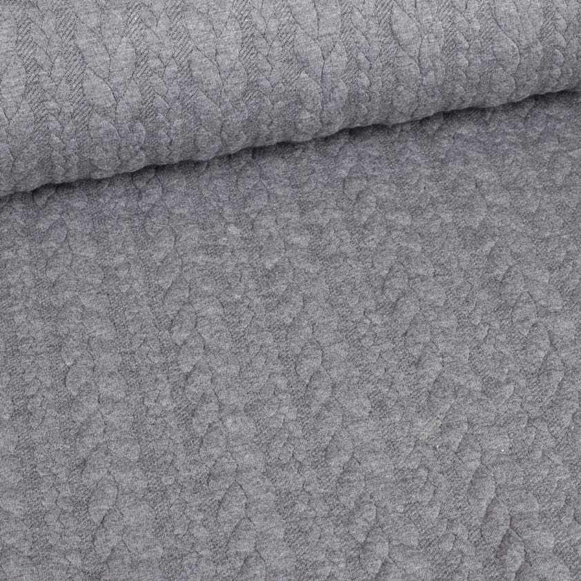 Kabel Jacquard Tricot grau melange