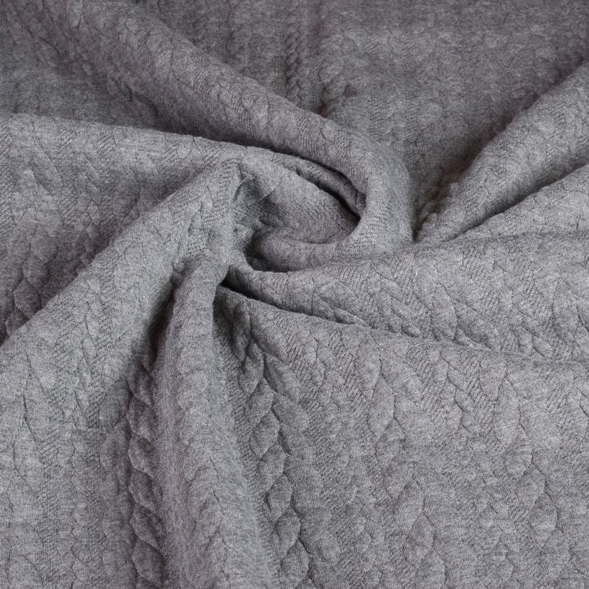 Kabel Jacquard Tricot grau melange