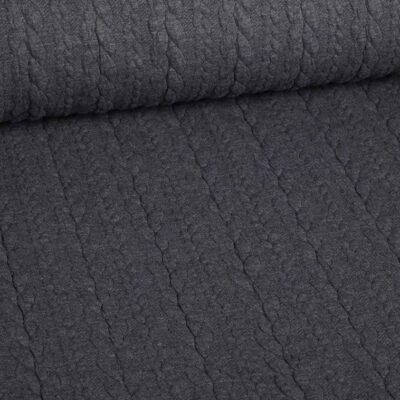 Kabel Jacquard Tricot dunkelgrau melange