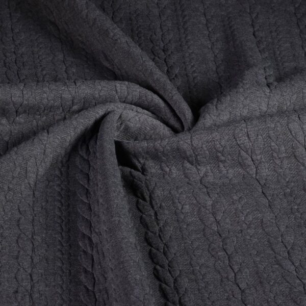 Kabel Jacquard Tricot dunkelgrau melange