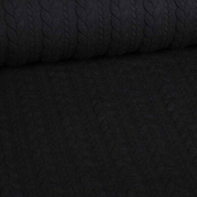 Kabel-Jacquard-Tricot schwarz