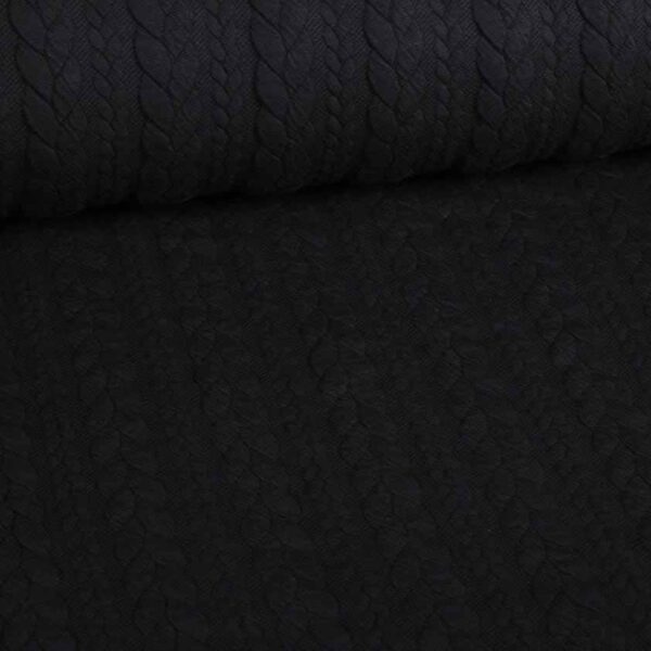 Kabel-Jacquard-Tricot schwarz