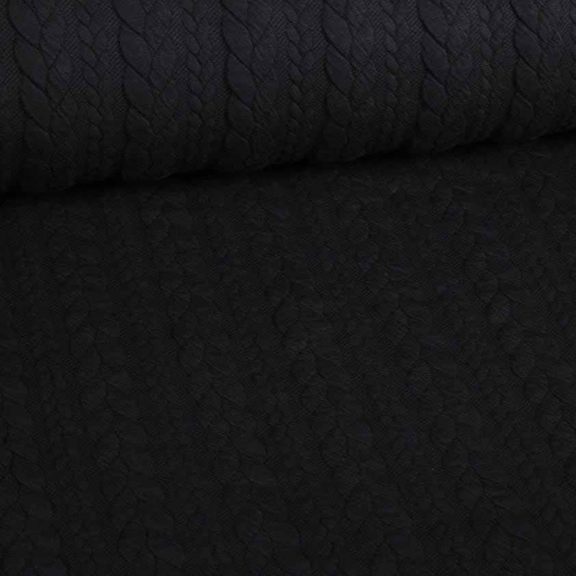 Kabel-Jacquard-Tricot schwarz