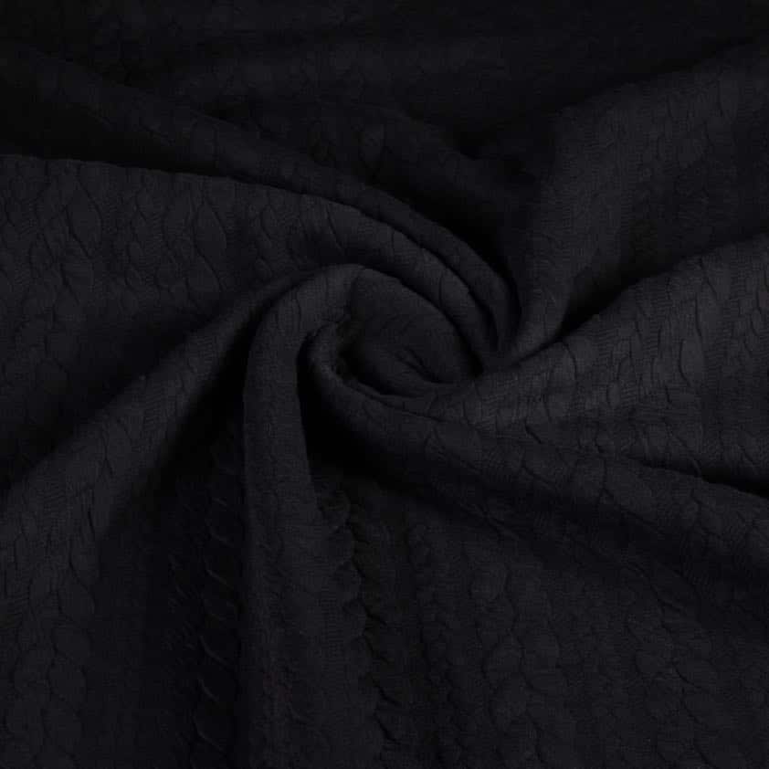 Kabel-Jacquard-Tricot schwarz