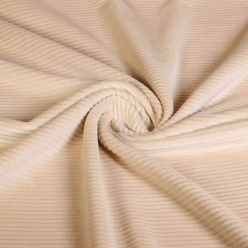 Tricot-Stoff Rib Cord Stretch beige