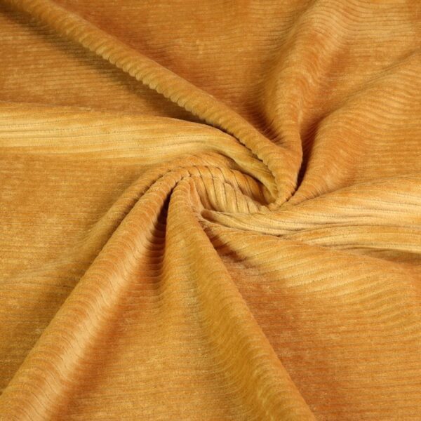 Tricot-Stoff Rippenkord ocker