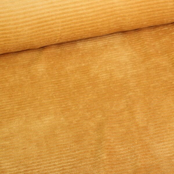 Tricot-Stoff Rippenkord ocker