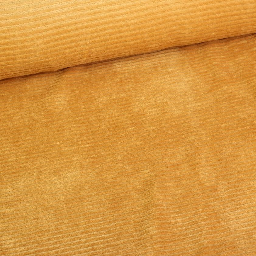 Tricot-Stoff Rippenkord ocker