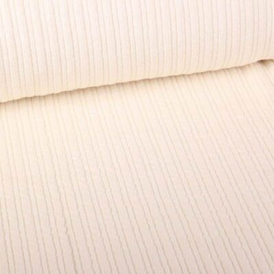 Fantasie-Rippenstoff Wolle ecru