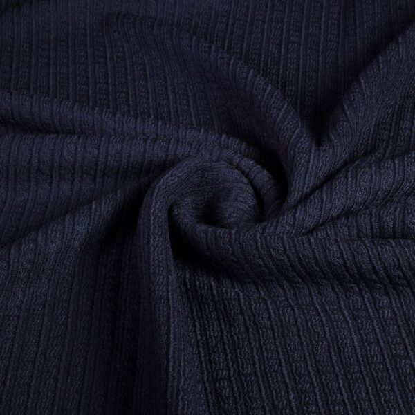 Fantasie Rippstoff Wolle Navy
