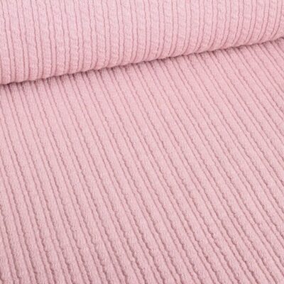 Fantasie-Rippenstoff Wolle hellaltrosa