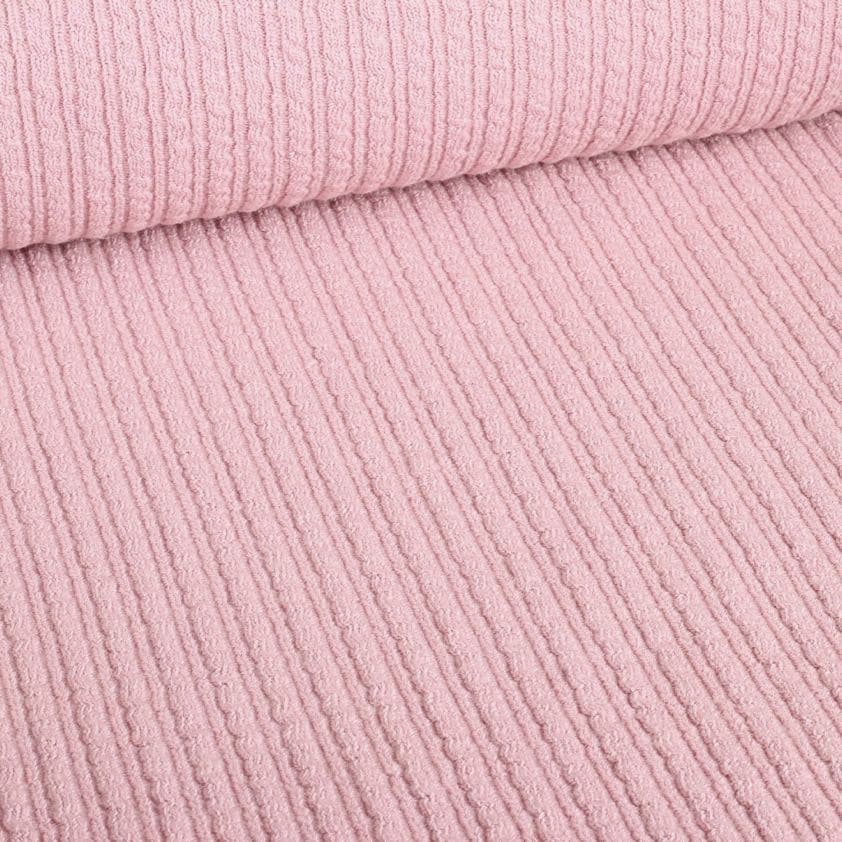 Fantasie-Rippenstoff Wolle hellaltrosa