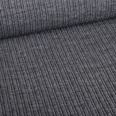 Fantasie Ribstoff Wolle grau meliert