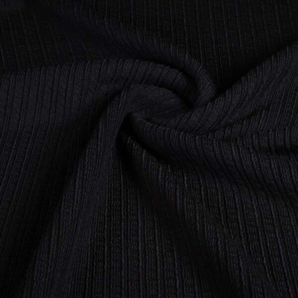 Fantasie-Rippenstoff Wolle schwarz