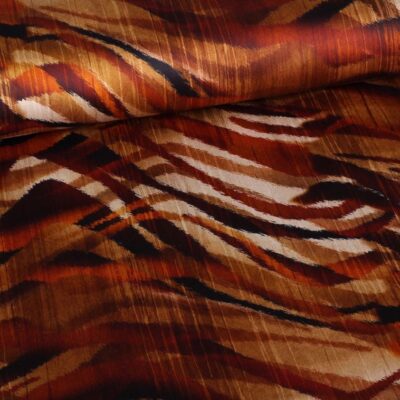 Stretch-Stoff Satin matt Zebra Rost