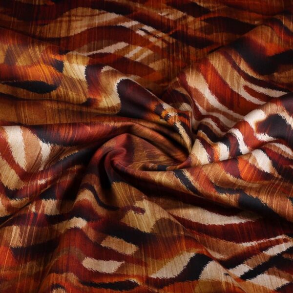 Stretch-Stoff Satin matt Zebra Rost