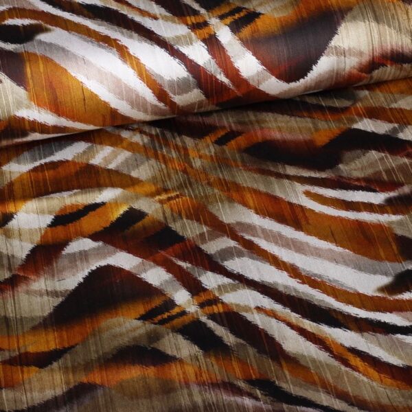 Stretch-Stoff Satin matt Zebra braun