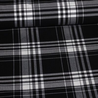 Schottenstoff stretch schwarz/weiß