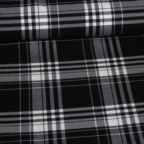 Schottenstoff stretch schwarz/weiß
