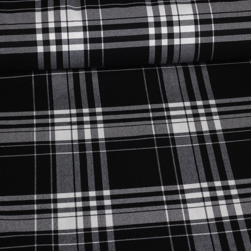 Schottenstoff stretch schwarz/weiß